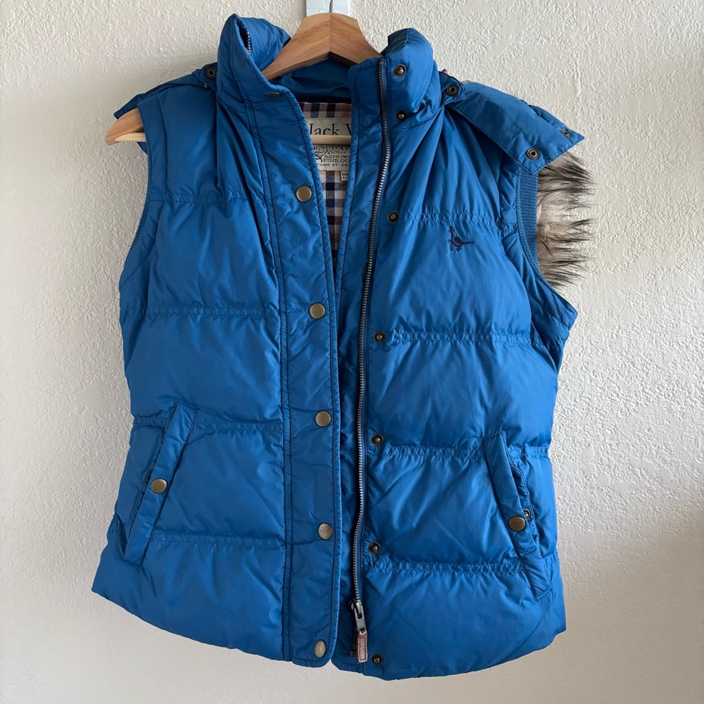 Jack Wills Down Hooded Vest Blue US4